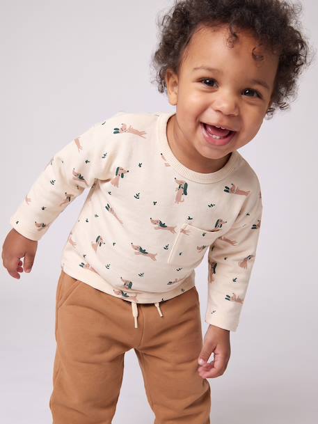 T-shirt and trousers set for baby caramel+green 