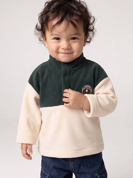 Fleece sweatshirt for baby fir green 