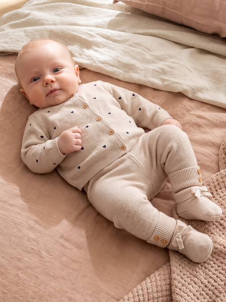 3-piece set for baby girls marl beige 