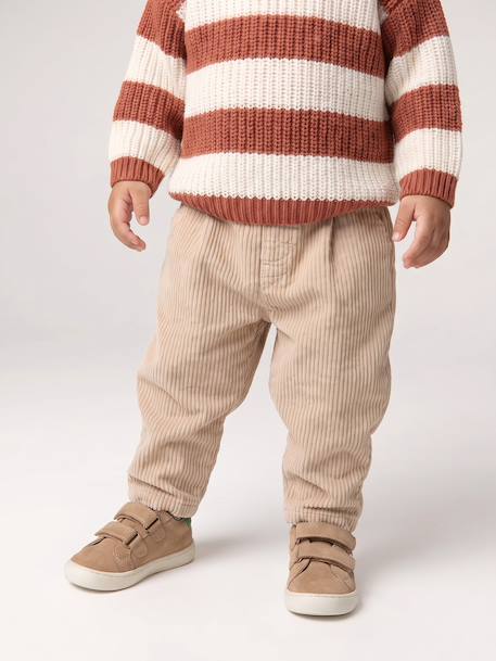 Corduroy trousers for baby boys beige 