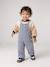Dungarees and sherpa sweatshirt set for baby boys grey blue 
