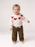 Jacquard knit jumper for baby girls marl beige+parma 
