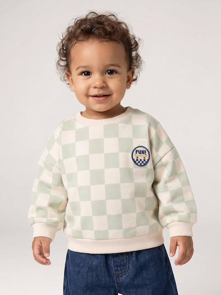 Long-sleeved sweatshirt for baby sage green 