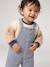 Dungarees and sherpa sweatshirt set for baby boys grey blue 