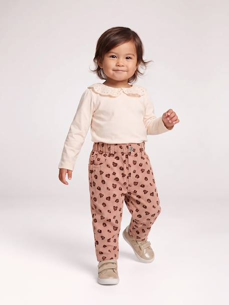 Corduroy trousers for baby girls blush 