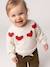 Jacquard knit jumper for baby girls marl beige+parma 