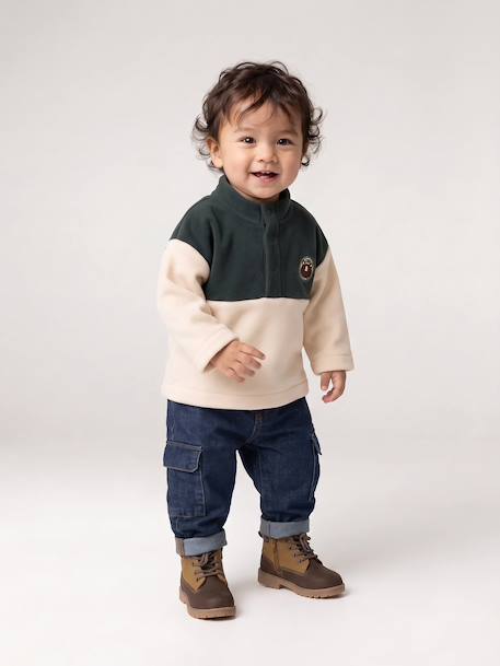 Fleece sweatshirt for baby fir green 