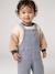 Dungarees and sherpa sweatshirt set for baby boys grey blue 