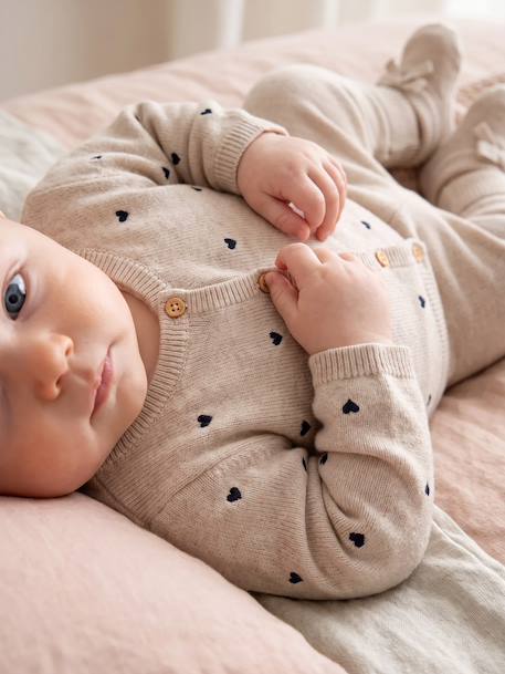 3-piece set for baby girls marl beige 