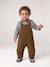 Dungaree set with shirt for baby boys olive 