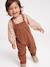 Blouse & Corduroy Dungarees Combo for Baby Girls Dark Blue+hazel 