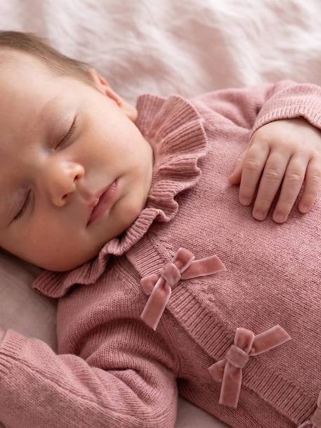 Knitted baby set for baby girls blush 