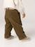 Wide Trousers in Corduroy with Flowers Belt for Babies old rose+olive 