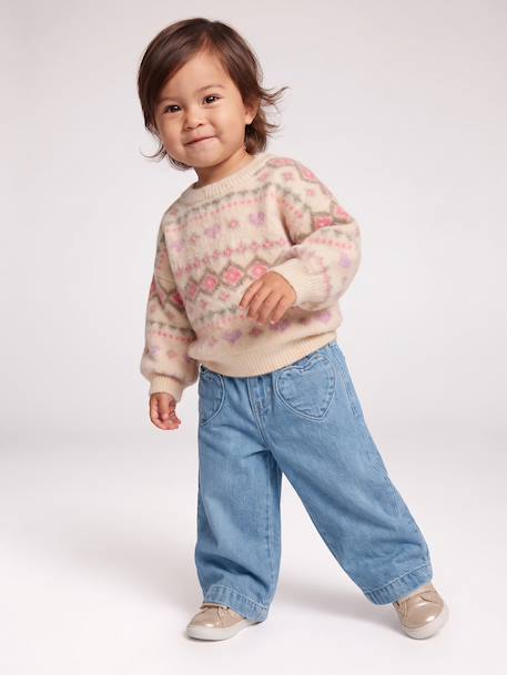 Long-sleeved jumper for baby girls rose 