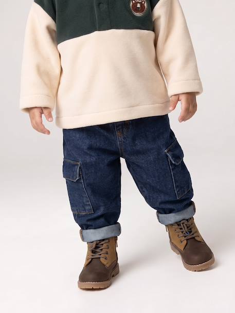 Denim Cargo Trousers for Babies brut denim 