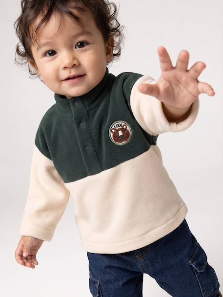 Fleece sweatshirt for baby fir green 