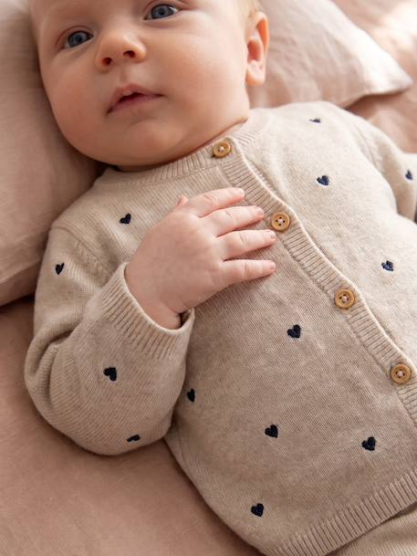 3-piece set for baby girls marl beige 