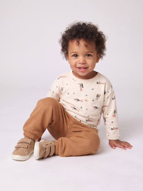 T-shirt and trousers set for baby caramel+green 