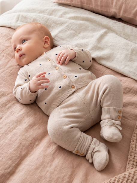 3-piece set for baby girls marl beige 