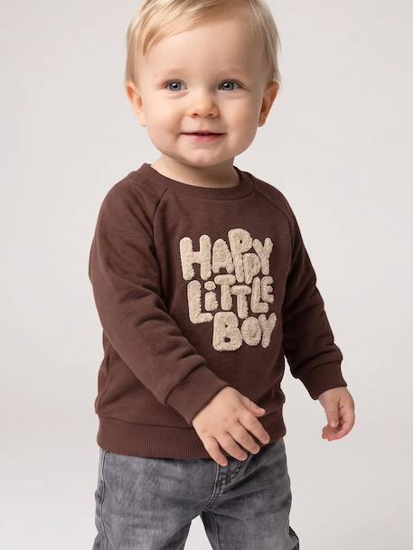 Sweatshirt with long sleeves for baby brown 