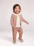 Cardigan with Golden Embroidered Heart, for Babies beige+old rose+WHITE LIGHT SOLID WITH DESIGN 