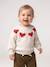 Jacquard knit jumper for baby girls marl beige+parma 