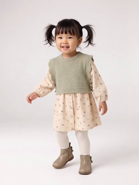 Dress and jumper set for baby girls vanilla 