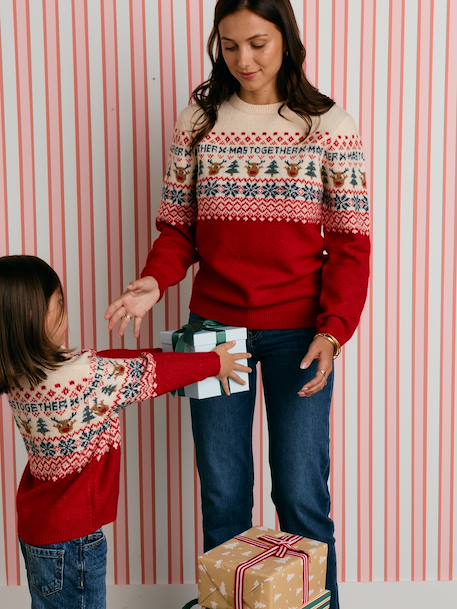 Women's Christmas jumper Family capsule red 