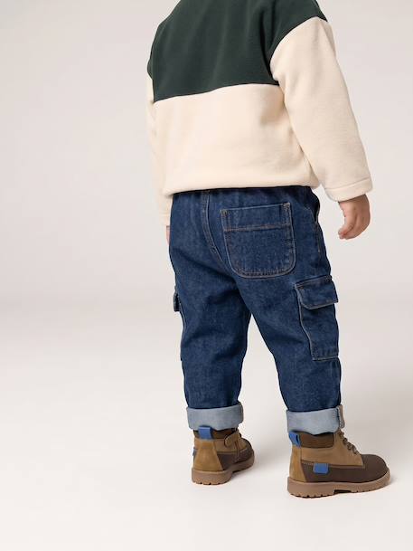 Denim Cargo Trousers for Babies brut denim 