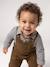 Dungaree set with shirt for baby boys olive 