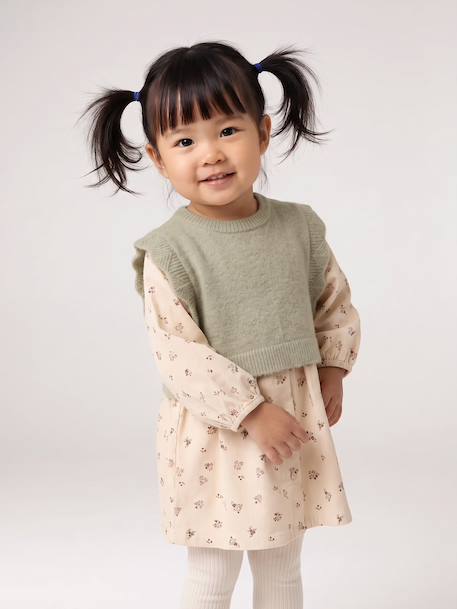 Dress and jumper set for baby girls vanilla 