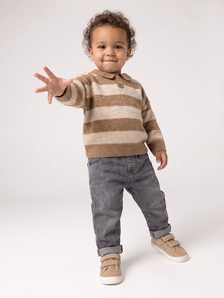 Polo jumper for baby taupe 