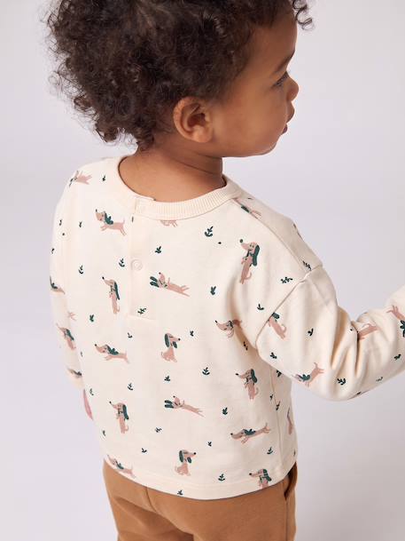 T-shirt and trousers set for baby caramel+green 