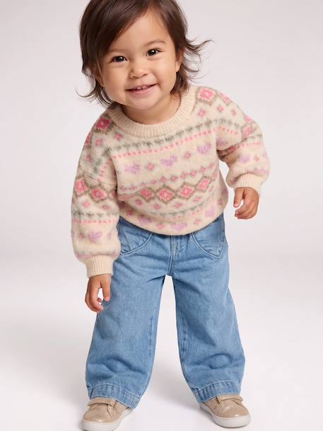 Long-sleeved jumper for baby girls rose 