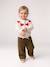 Jacquard knit jumper for baby girls marl beige+parma 