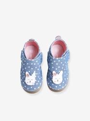 Pram Shoes with Touch Fasteners, in Chambray, for Baby Girls