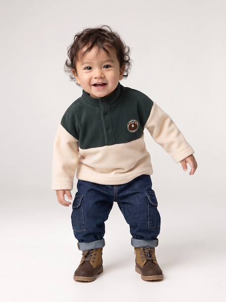 Fleece sweatshirt for baby fir green 