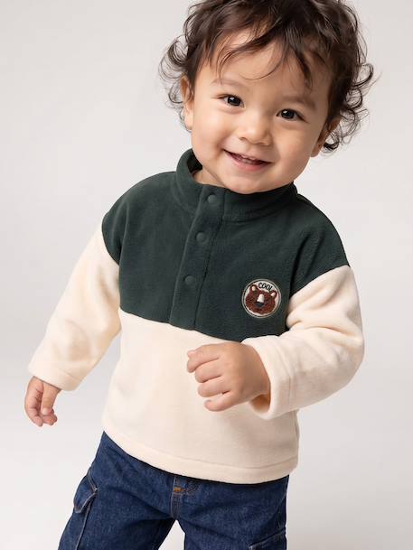 Fleece sweatshirt for baby fir green 