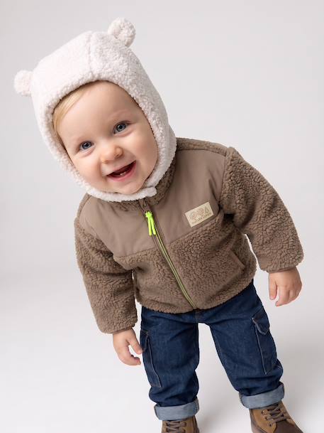 Sherpa Beanie, Snood & Mittens Set for Babies ecru 