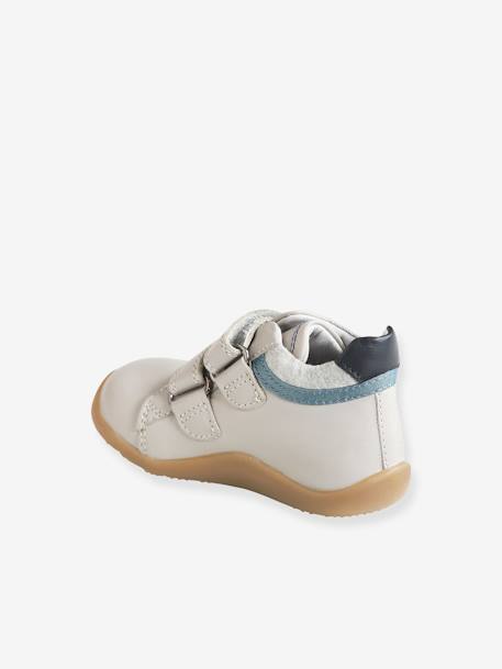 Leather Ankle Boots for Baby Boys, Designed for First Steps Light Grey 