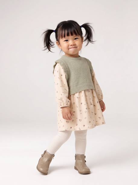 Dress and jumper set for baby girls vanilla 