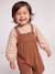 Blouse & Corduroy Dungarees Combo for Baby Girls Dark Blue+hazel 