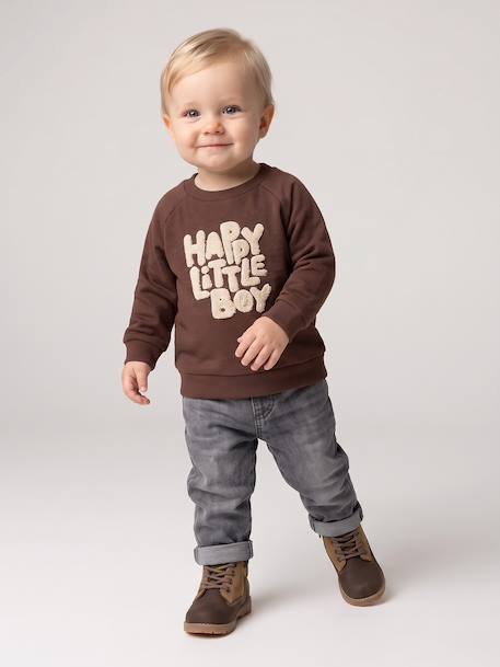 Sweatshirt with long sleeves for baby brown 