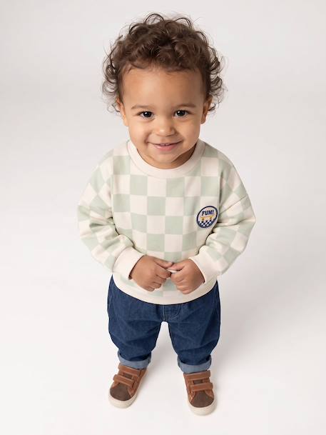 Long-sleeved sweatshirt for baby sage green 