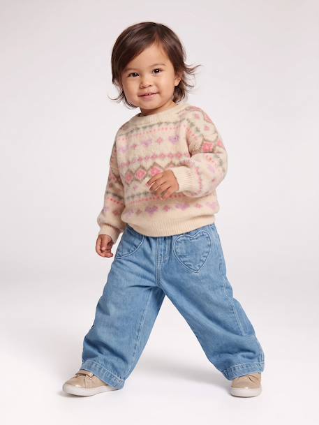 Long-sleeved jumper for baby girls rose 