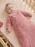 Baby sleeping bag in corduroy beige+old rose 