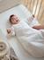 Velour baby sleep bag with removable sleeves marl beige 