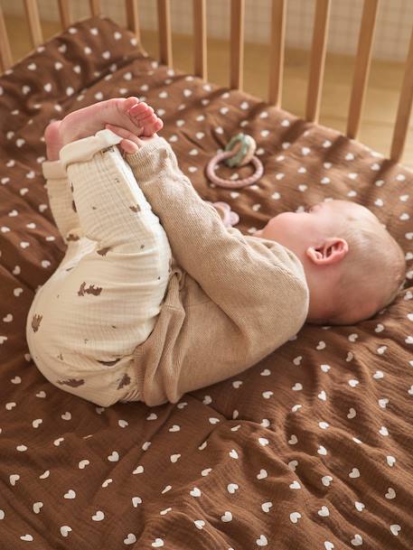 Cotton muslin playpen mat chocolate 
