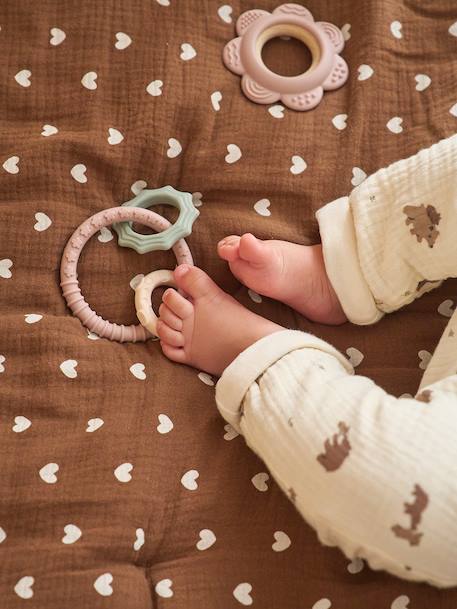 Cotton muslin playpen mat chocolate 