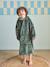 Fleece poncho blanket for boys dark green 